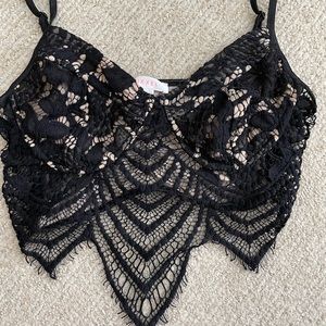 Black corset bralette top